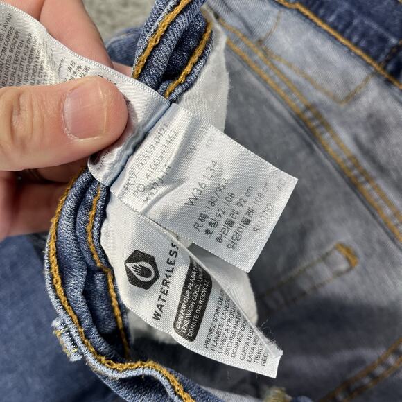 LEVI LEVIS 559 RELAXED STRAIGHT MENS JEANS SIZE 36x34 RED TAB WHISKERED DENIM - Picture 8 of 10